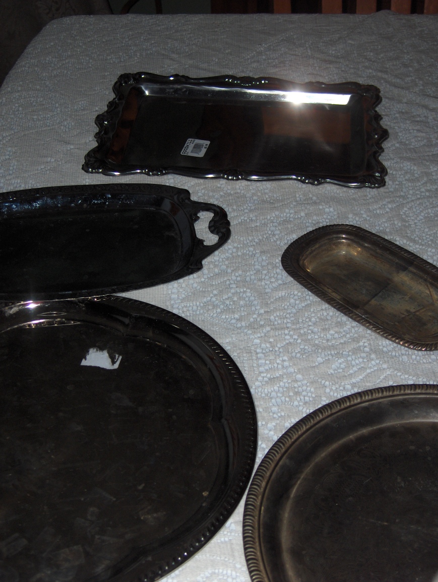 5 platters (one is a butter dish bottom) for about $ 12.00 